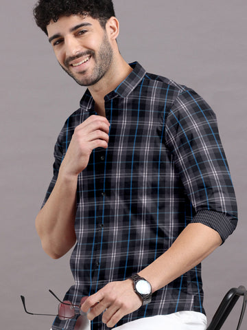 Black and blue checkered shirt