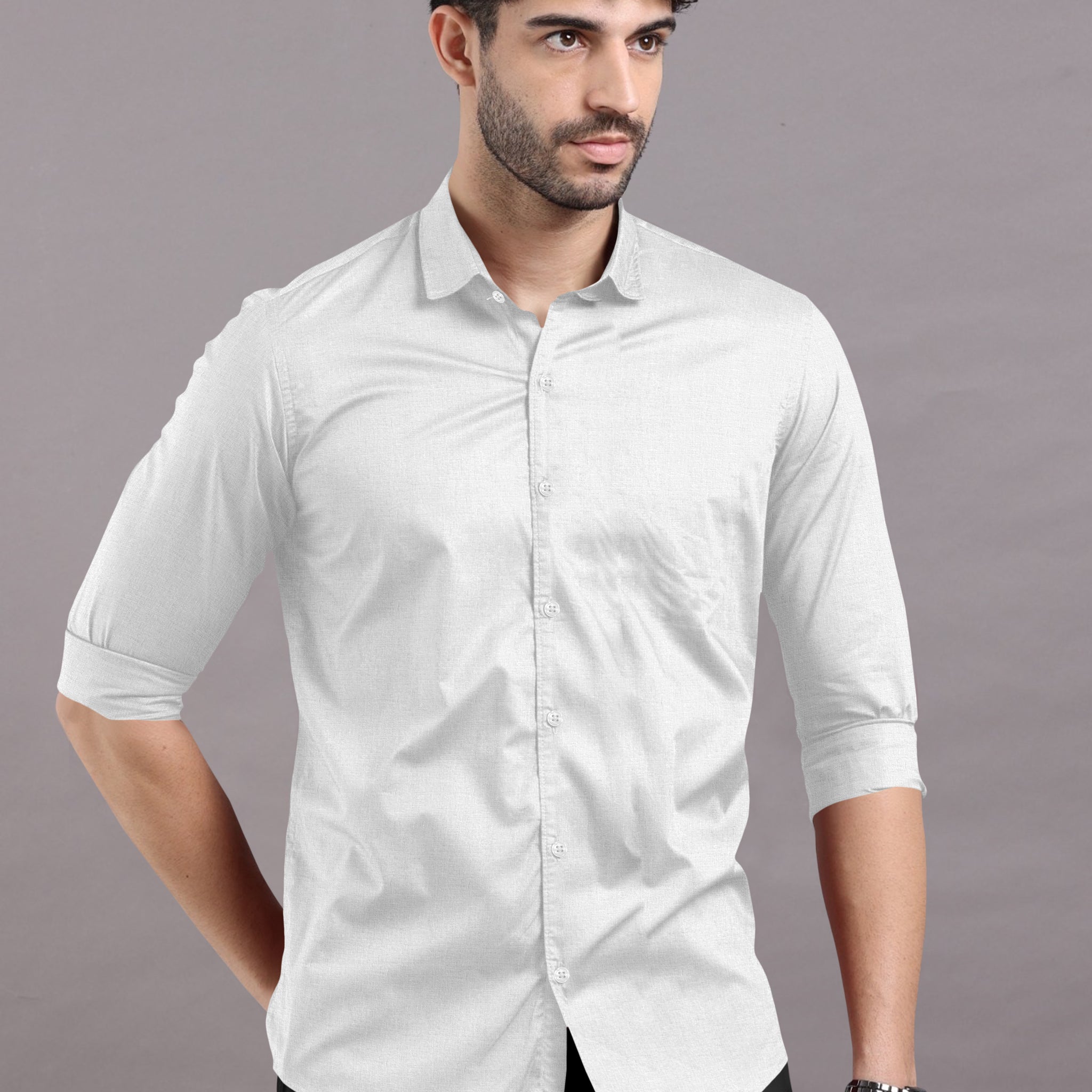 White Solid Super Premium Cotton Shirt