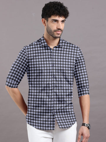 Monochrome checkered shirt