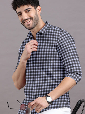 Monochrome checkered shirt