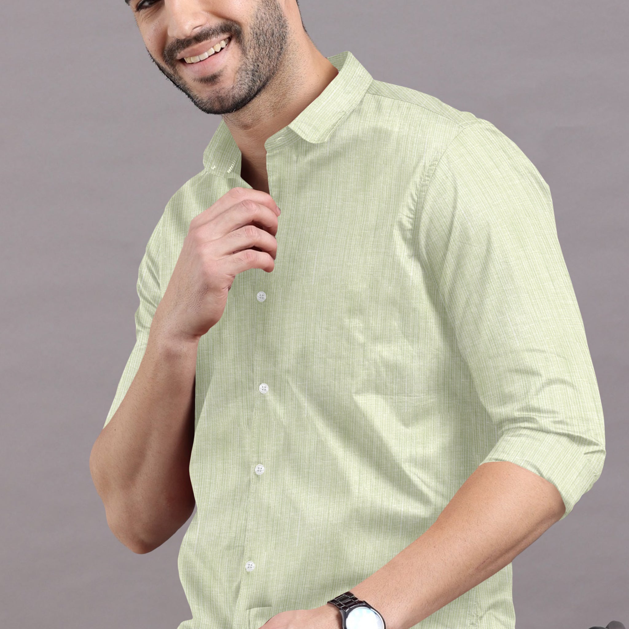 Light green classic fit shirt