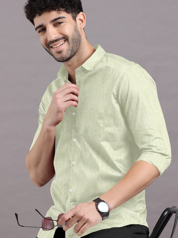 Light green classic fit shirt