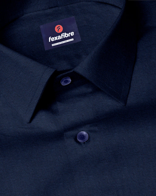 Navy Blue Solid Super Premium Cotton Shirt