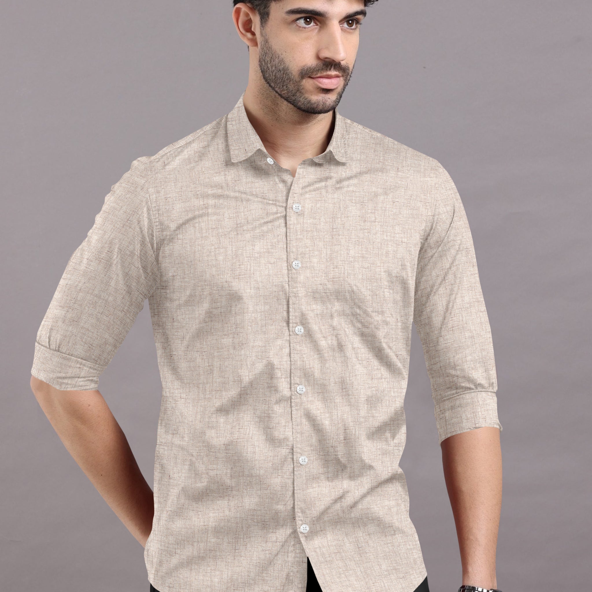 Grey Goose Solid Super Premium Cotton Shirt