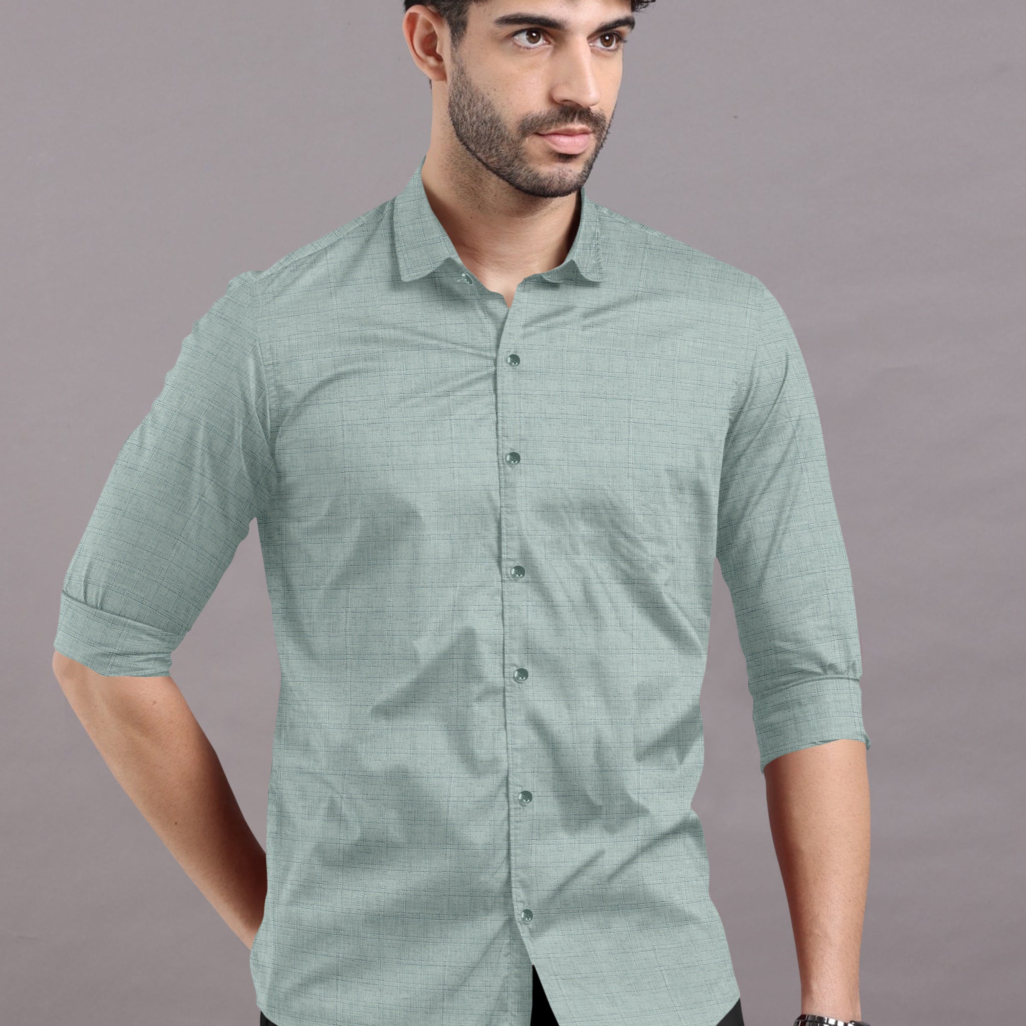 Summer Green Solid Super Premium Cotton Shirt