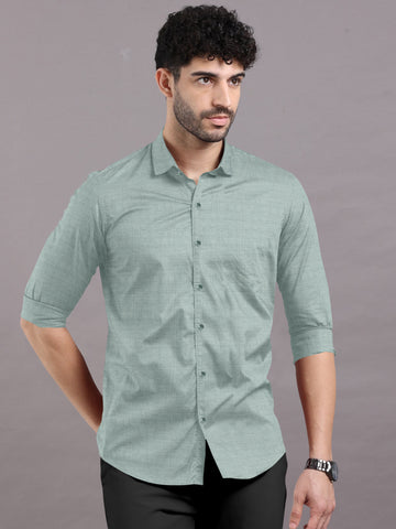 Summer Green Solid Super Premium Cotton Shirt