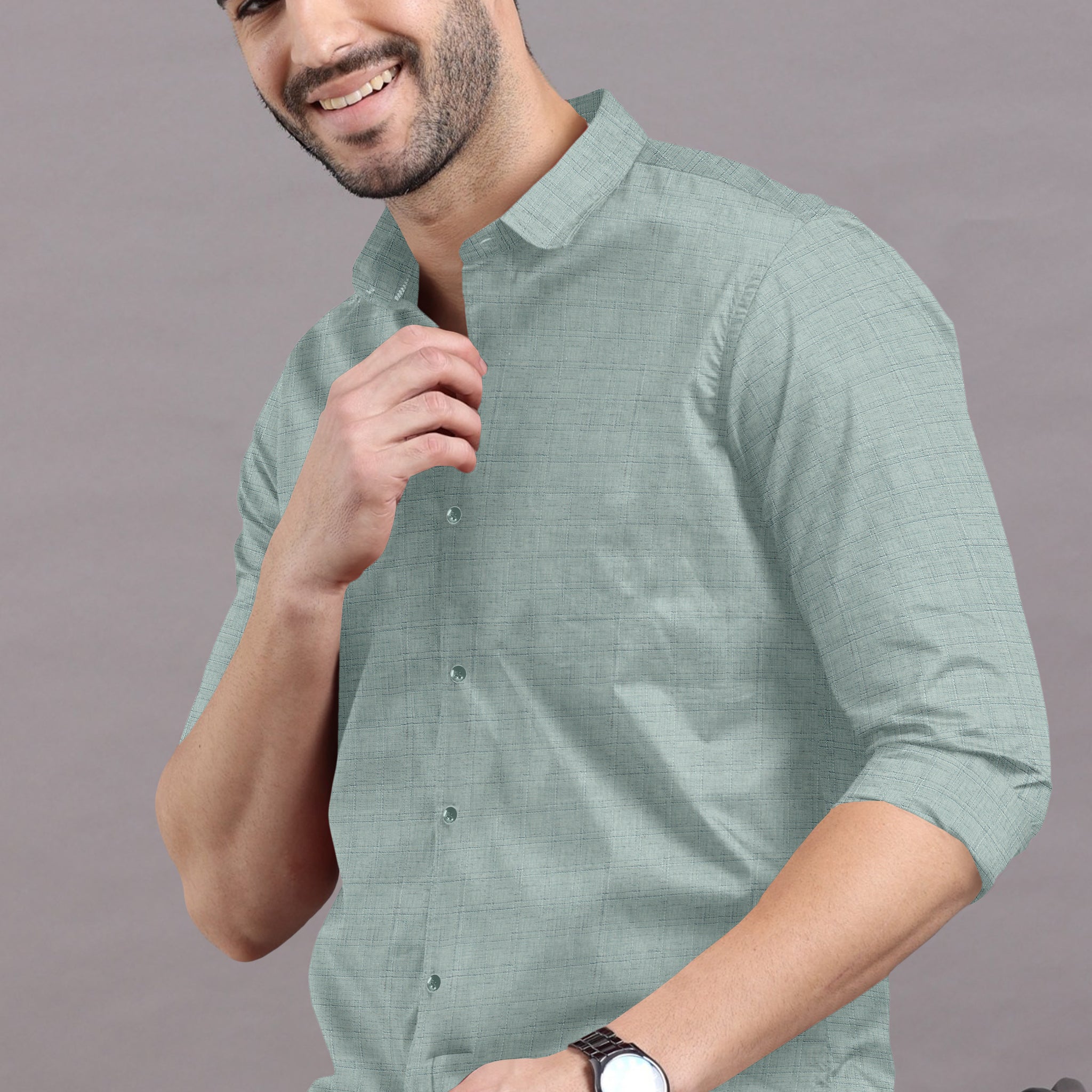 Summer Green Solid Super Premium Cotton Shirt