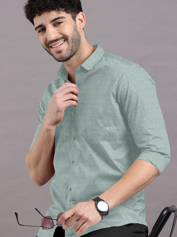 Summer Green Solid Super Premium Cotton Shirt