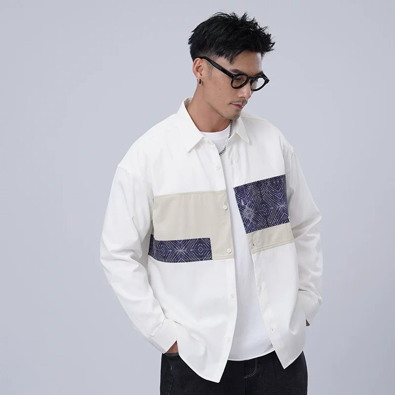 Lavish Monochrome Patchwork Horizon Shirt