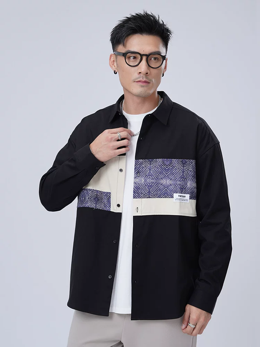 Lavish Monochrome Patchwork Horizon Shirt